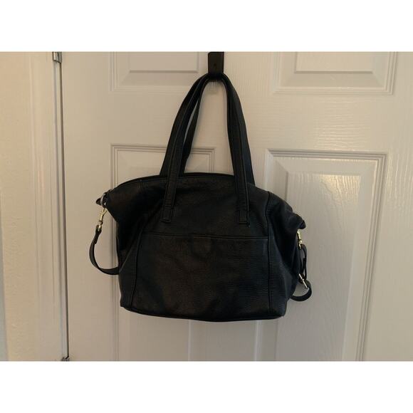 Giani Bernini Black Leather Crossbody Purse Gold Hardware - Picture 3 of 6